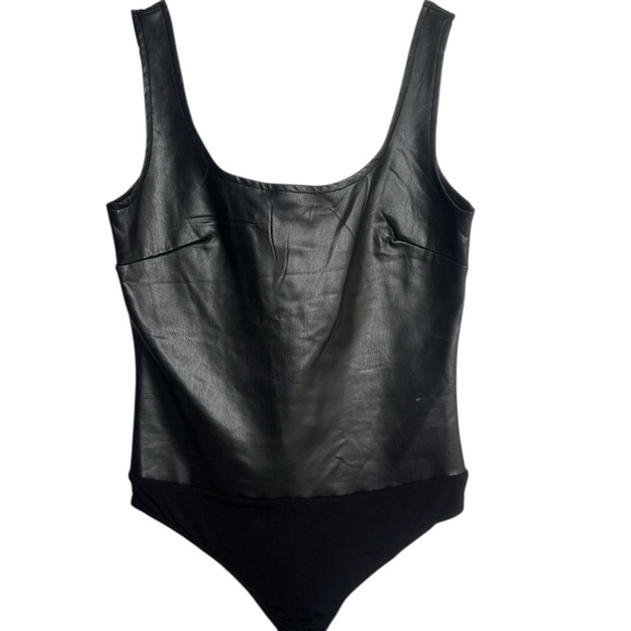 Forever 21 Black Faux Leather Bodysuit - Picture 2 of 5